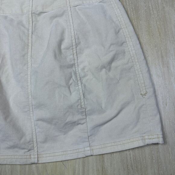 Free People Holding On To A Dream Ivory Corduroy Slit Mini Skirt Cream Beige 6 - Picture 9 of 15